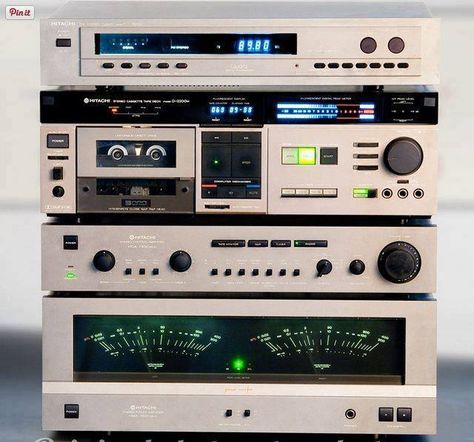 Hitachi Vintage Hi-Fi. Super Sons, Stereo Equipment, Hifi Audiophile, Mobile Audio, Audio Rack, Vintage Stereo, Radio Vintage, Vintage Hifi, Stereo Systems