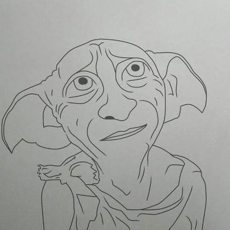 Dobby Drawing, Harry Potter Drawing Ideas, Harry Potter Art Painting, Harry Potter Drawing, Dobby Harry, Harry Potter Sketch, Harry Potter Art Drawings, About Harry Potter, Dobby Harry Potter