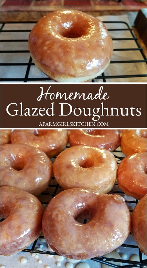 Homemade Glazed Donuts, Donut Glaze Recipes, Glazed Doughnuts Recipe, Doughnuts Easy, Doughnut Recipe Easy, Easy Donut Recipe, Yeast Donuts, Homemade Donuts Recipe, Easy Donuts