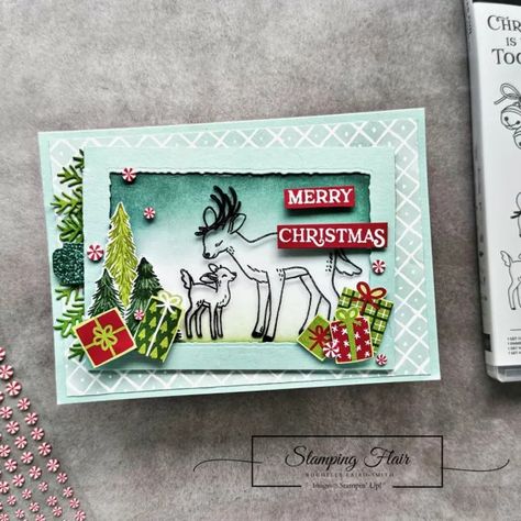 AWOW Blog Hop - Reindeer Fun Magic Slider Card - Stamping Flair Stampin Up Reindeer, Magic Slider Card, Customer Appreciation Gifts, Card Stamping, Fun Christmas Cards, Handmade Thank You Cards, Slider Cards, Stampin Up Christmas Cards, Christmas Catalogs