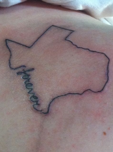 I really want this but instead of forever I would put something else..... And it would. Be smaller.... And cuter..... And somewhere different.... Haha so basically I just like the connecting words inside the Texas line.. But yeah :) Interstate Tattoo, Texas Made Tattoo, Ben Franklin Tattoo, Forever Tattoo, Pride Tattoo, Texas Tattoos, Small Tats, Texas Forever, State Of Texas