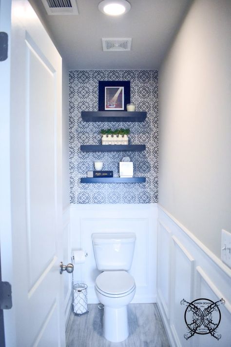 Toilet Closet Lighting, Toilet Room Wall Ideas, Small Water Closet Ideas Toilet Room Master Bathrooms, Toilet Room Lighting, Single Toilet Renovation, Watercloset Bathroom Makeover, Water Closet Makeover, Toilet Room Ideas, Water Closet Ideas