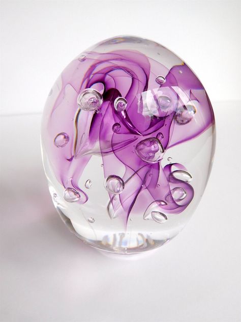 Eric Slawson Signed Art Glass Paperweight  (Lot B41) Glass Blowing Studio, Glassblowing Art, Clear Sculpture, Glassblowing Studio, Glass Wave Sculpture, Butterfly Images, Art Glass Paperweight, Decorative Pottery, Glass Paperweights