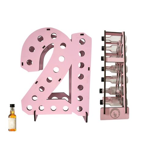 PRICES MAY VARY. Handcrafted Wood Bottle Holder in the shape of a "21". Store mini liquor bottles (not included) by including this with your 21st Birthday Decorations For Him or Her. This Bottle Rack is a Versatile 21st Birthday Backdrop! Consider it when shopping 21st Birthday Gifts for Her or Him, or elevate the Birthday Party Decorations and add this display to your Happy Birthday Sign. This "21" Unit is enlarged to fit 21 Bottles! One fully stocked holder is a fun way to keep celebrating thi Birthday Decorations For Him, 21st Birthday Gifts For Girls, 21st Birthday Gifts For Her, Bottle Display Shelf, Liquor Bottle Display, 21st Birthday Diy, 21st Birthday Girl, Birthday 21st, 21st Bday Ideas