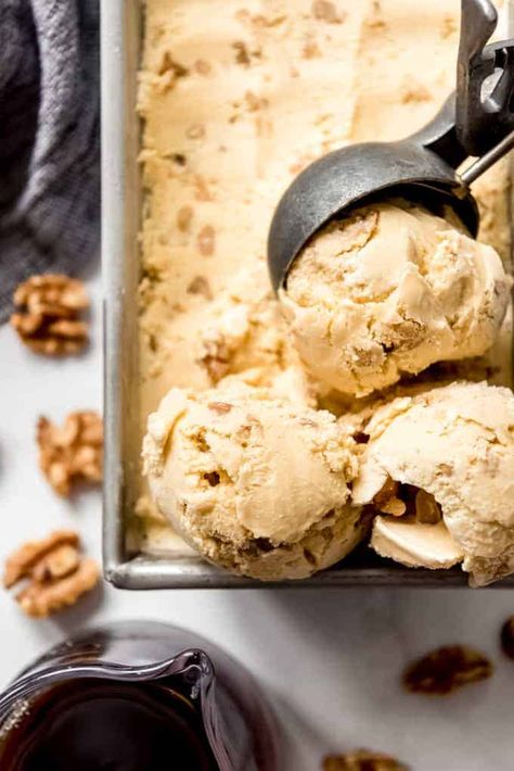 Maple Walnut Ice Cream Recipe, Ice Cream Recipe No Churn, Peanut Butter Ice Cream Recipe, Maple Walnut Ice Cream, Walnut Ice Cream, Cuisinart Ice Cream Maker, Cuisinart Ice Cream, Butter Pecan Ice Cream, Butter Ice Cream