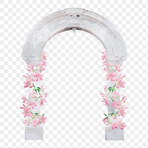 Pillar Arch, Arch Aesthetic, White Wedding Arch, Wedding Png, Wedding Vector Art, Rose Gold Aesthetic, Floral Arch Wedding, Wedding Doors, Digital Invitations Wedding