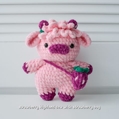 (closed) my 2-in-1 strawberry cow pattern will be released Saturday, March 23rd🍓❤️ 🏷️ #crochet #crochetcow #crochetcowplushie #crochethighlandcow #crochetstrawberry #strawberrycow #amigurumi #amigurumicow #cowplush #crochettesterswanted #crochettestercall #crochetpattern #crochetpatterns #amigurumipattern #amigurumitester #crochetanimals #amigurumianimal #testercall #crochettoy #amigurumitoy Strawberry Milk Cow Crochet, Mushroom Cow Crochet, Mushroom Cow, Strawberry Milk Cow, Cow Crochet, Strawberry Cow, Amigurumi Cow, Crochet Strawberry, Plushie Patterns