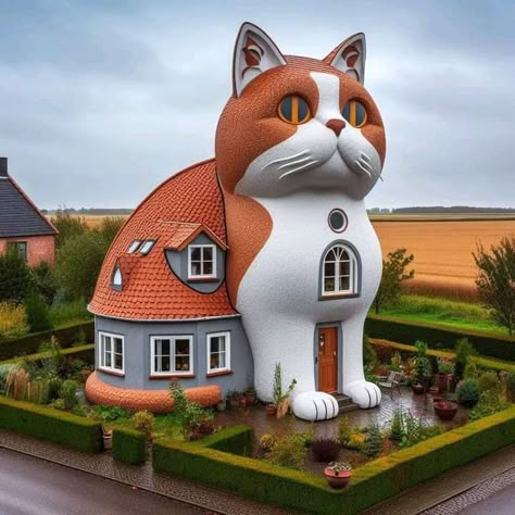 Seeds Design Inspiration, Cat Decorations, C Is For Cat, Anime Picture Hd, Fantasy Furniture, Crazy House, Alternative Living, Unusual Buildings, Unusual Homes