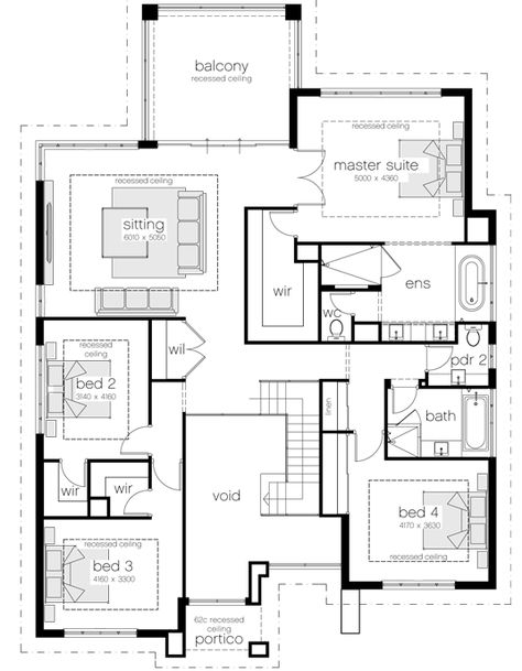 House Plan Gallery, Arch Interior, Simple House Plans, Plans Modern, House Layout Plans, Small Room Design, New House Plans, House Layouts, Residential Design