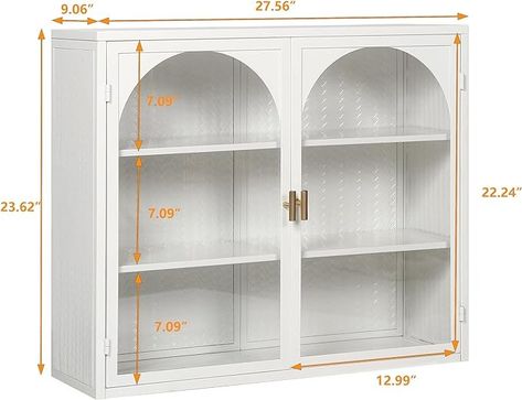 Amazon.com: HXCQYGL Glass Doors Modern Two-Door Wall Cabinet with Featuring Three-Tier Storage for Entryway Living Room Bathroom Dining Room, Wall Cabinet with Characteristic Woven Pattern, 27.56" (White) : Home & Kitchen White Bathroom Cabinet, Modern Home Style, Cabinet With Glass Doors, Wall Storage Cabinets, Wall Mounted Bathroom Cabinets, Double Glass Doors, Bathroom Wall Cabinets, Wall Bathroom, White Sideboard