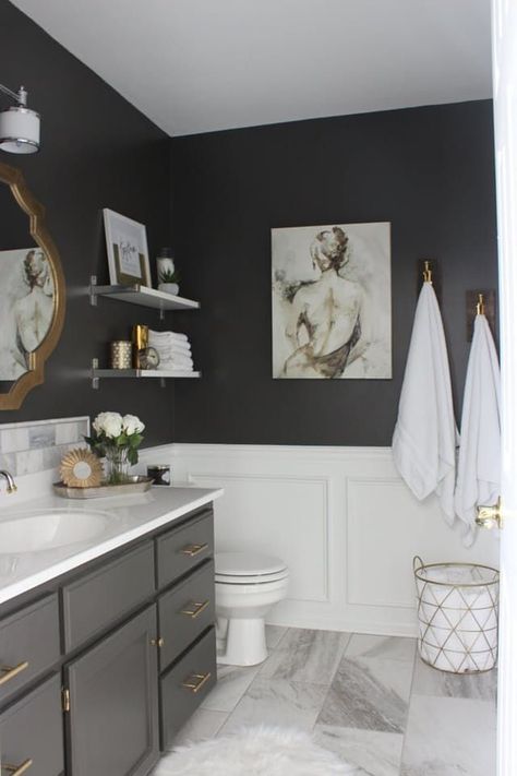 Bathrooms usually need the most work, but simple sounding changes can quickly tally into a 4-figure bill. When your budget's not ready for a remodel, set your sights on smaller DIYs you can tackle yourself. Grab a Benjamin and a basic tool kit—here are 7 projects to easily take on this weekend. Makeover Kamar Mandi, Sinks Bathroom, Bad Inspiration, Bathroom Redo, Trendy Bathroom, Diy Remodel, Bath Room, Grey Bathrooms, Bath Tub