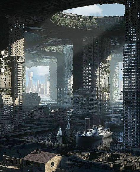 Kota Masa Depan, Sci Fi City, Cyberpunk City, Fantasy City, Futuristic Art, Futuristic City, Future City, Fantasy Art Landscapes, Cyberpunk Art