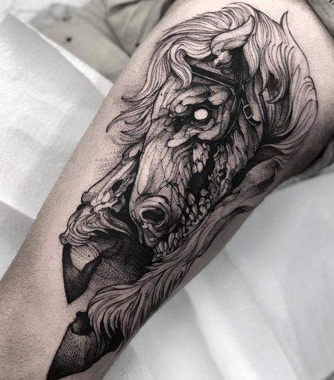 Pegasus Tattoos, Zombie Horse, Pegasus Tattoo, Zombie Tattoo, Deer Skull Tattoos, Tattoo Perna, Greek God Tattoo, Zombie Tattoos, Unicorn Tattoo