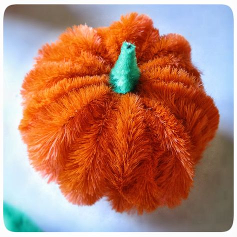 Happy as a Lark: Chenille Bump Pumpkin Tutorial Pumpkin Tutorial, Chenille Crafts, Pumpkin Candy Corn, Chenille Stems, Vintage Crafts, The 5th Of November, 8th Of March, Pipe Cleaner, Fall Shopping