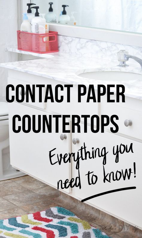 Everything you need to know about contact paper countertops. DIY marble contact paper countertops never looked so great! Check out the before and afters of bathroom, kitchen and other spaces with marble and granite contact paper! #AnikasDIYLife Diy Marble Contact Paper, Contact Paper Countertops, Paper Countertops, Kitchen Design Program, Contact Paper Countertop, Granite Bathroom Countertops, Diy Home Decor For Apartments, Easy Home Improvement Projects, Diy Kitchen Countertops