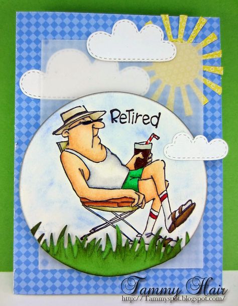 Retirement Cards Handmade, Art Impressions Cards, Girlfriend Card, Old Campers, Art Impressions Stamps, Hampton Art, Craft Stamps, Masculine Birthday Cards, Retirement Cards