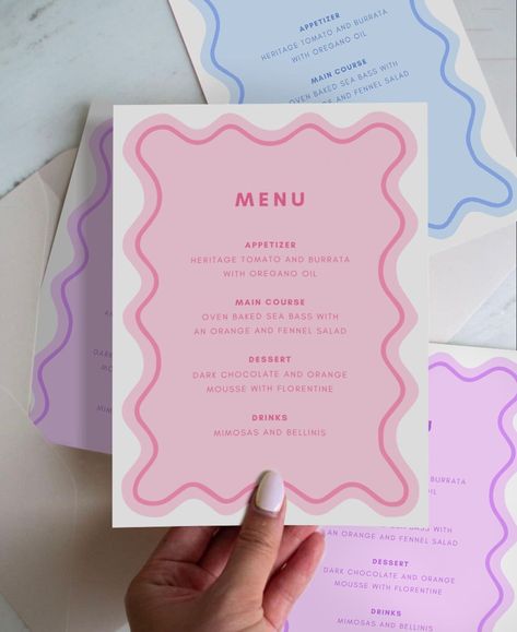 Aesthetic Menu Card, Aesthetic Menu Template, Menu Design Aesthetic, Aesthetic Menu Design, Menu Aesthetic, Wedding Menu Design, Desain Buklet, Pink Showers, Canva Website