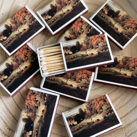 match boxes – Page 2 – Branded K Co. Vintage Art Landscape, Fall Landscape Painting, Fall Vintage, Candle Matches, Match Box, Cow Art, Vintage Fall, Vintage Landscape, Art Landscape