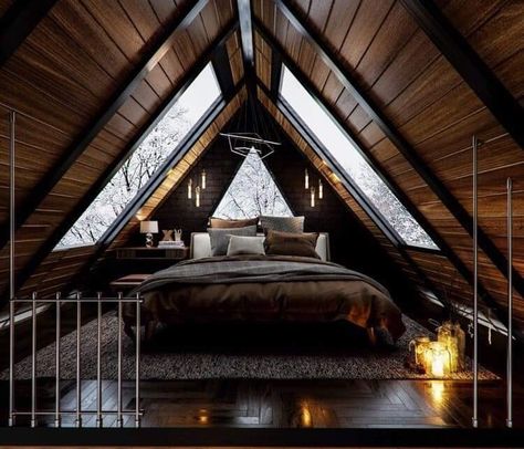 Istanbul Winter, A-frame Interior, A Frame Cabin Plans, Airbnb Ideas, Rental Ideas, Triangle House, Creek House, Future Architecture, Chalet Design