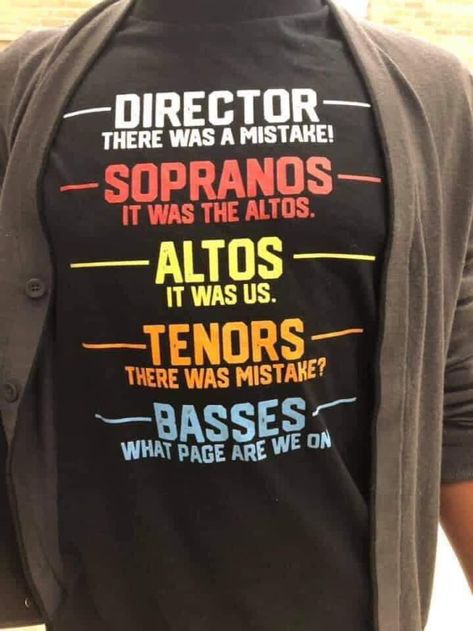 Choir Quotes, Choir Humor, Funny Band Jokes, Musician Jokes, Music Memes Funny, Musical Jokes, Musician Humor, Band Jokes, Choir Music