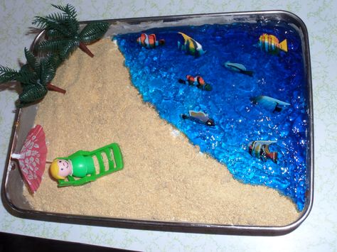 Pink Camo Cake, Jello Water, Shark Themed Food, Beach Birthday Cake, Camo Cake, Ocean Cake, Sand Cake, Geek Party, Blue Jello