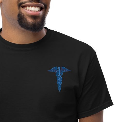 Embroidered Medical Symbol Shirt, Doctor Symbol, Medical Symbol, Health Care Professionals Unisex classic tee ByDionGirard Doctor Symbol, Health Care Professionals, Medical Symbols, Medical Field, Healthcare Professionals, Embroidered Design, Haiti, Health Care, Fabric Weights