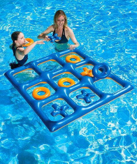 Party goers will love this unique tic-tac-toe board that’s easy to inflate + deflate. Teen Pool Parties, Swimming Pool Games, Pool Party Games, Cool Pool Floats, Taman Air, Children Swimming Pool, Pool Floaties, Pool Activities, Cool Swimming Pools