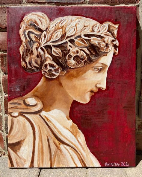 Greek Methodology Art, Greek Mythology Acrylic Painting, Greek Modern Art, Greek Mythology Inspired Art, Greek Mythology Paintings Easy, Greek Inspired Art, Greek Sculpture Painting, Ancient Greek Paintings, Victorian Sketches