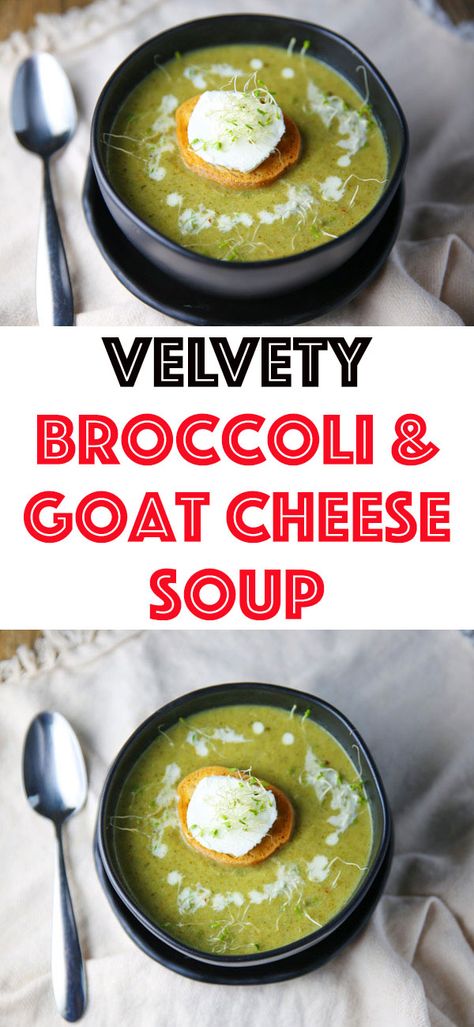 Goat Cheese Soup, Bean Soups, Broccoli Potato Soup, Vegetarian Recipes Dinner Healthy, Cream Of Broccoli Soup, Goat Cheese Recipes, Meatless Monday Recipes, Broccoli Soup, Broccoli Cheese Soup