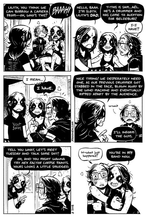 Belzebubs Comic, Tobias And Guy Comic, Werewolf Name, Heavy Metal Comic, Dark Comics, Heavy Metal Art, Funny Comic Strips, Metal Family, Online Comics