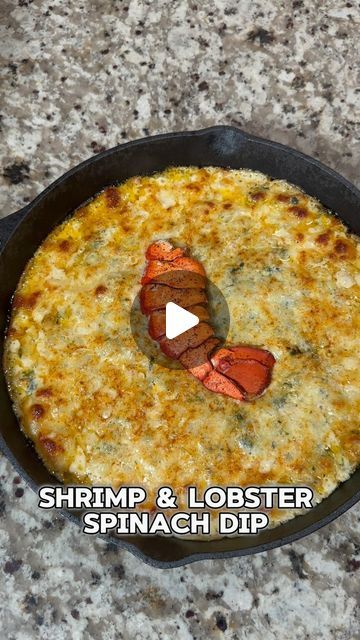 Lobster And Shrimp, Dip Appetizers, Shrimp Dip, Cast Iron Skillets, Asmr Mukbang, Spinach Dip, Iron Skillets, Special Thanks, Spinach