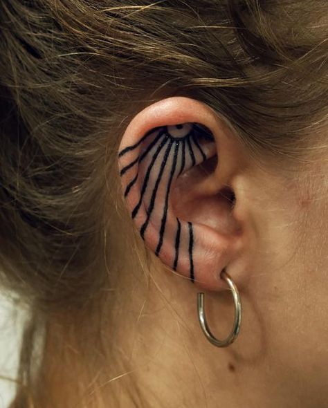 Next level 🌞 Ear piece for the lovely @thinkaloha ❤️‍🔥 (Pict.5) observing the healed . #eartattoo #eartattoos #tattoo #tattoos… | Instagram Viking Ear Tattoo For Women, Celtic Ear Tattoo, Geometric Ear Tattoo, Henna Ear Tattoo, Ear Tattoo Healed, Inner Ear Tattoos For Men, Side Burn Tattoos For Women Face, Line Ear Tattoo, 9 Lives Tattoo