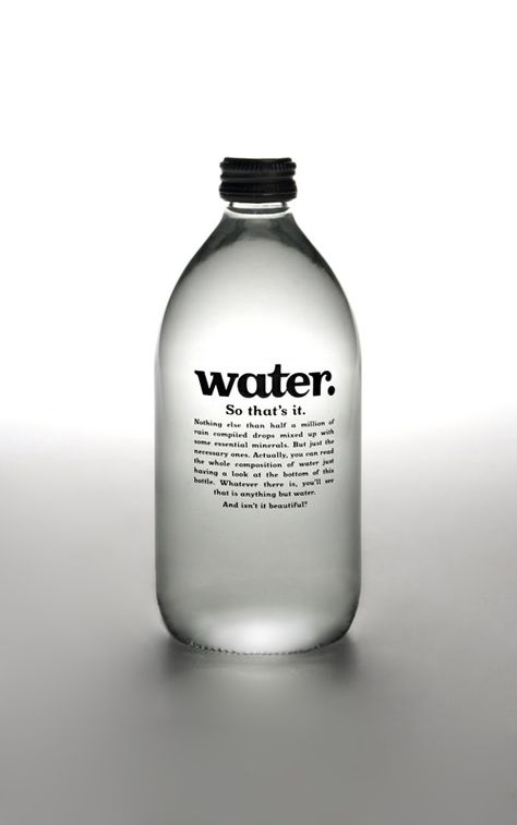 Wasser! Freetime Activities, Water Packaging, Bottle Of Water, Water Branding, Bottle Label Design, Graphisches Design, Cool Packaging, Drinks Design, Botol Air