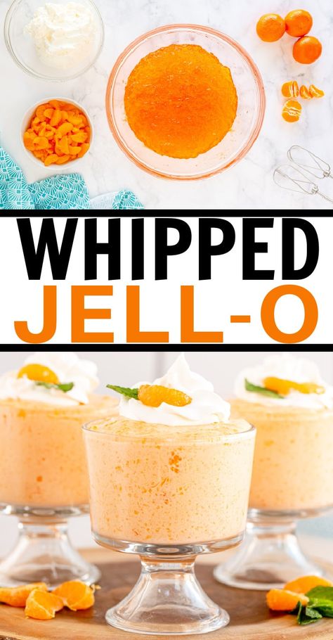 Whipped Jello, Gelatin Salads, Jello Deserts, Whip Recipes, Christening Decor, Jello Mold Recipes, Jar Desserts, Jello Recipe, Jello Dessert