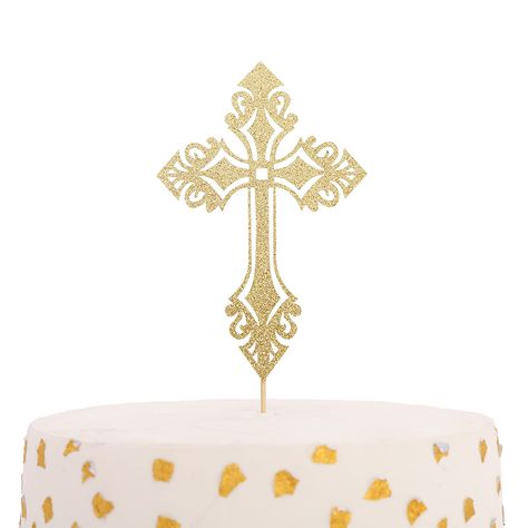 PRICES MAY VARY. This Beautiful Cake Topper is Engraved with the Words "cross" in an Elegant Font. It is a Wonderful Moment to Celebrate Your Child’s First Communion and Wedding Baptism While the Cake Looks Great. This Festive Family Gathering Will Be a Wonderful, Unforgettable and Exciting Party. Our Customized Cake Decoration Will Add the Special Touch You Are Looking For. So Place an Order and Celebrate This Unforgettable Moment. EXQUISITE PACKAGING - The Golden Bright Cake Topper is Made of First Communion Cake Topper, Bright Cakes, Cross Cake Topper, Cross Cake, Communion Cake Topper, Cross Cakes, Religious Cakes, Customized Cake, First Communion Cake