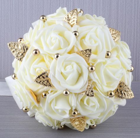 PRICES MAY VARY. 【Bouquet Size】- 7.9"D x 7.9"W x 9.8"H, bouquet's top diameter approx. 20 cm or 7.9 inches, bottom to top height approx. 25 cm or 9.8 inches 【Material】- PE, foam, alloy, rhinestone, satin fabric ribbons, artificial diamonds, beads and pearls 【Features】- Very lightweight, only 3.5 oz, very easy to carry, especially suitable for toss bouquet; High quality soft PE, feels like fondant, nice and fluffy; Well made sparkles and brooches, arranged in harmony by skilled artisans, the fake Wedding Bouquet Toss, Toss Bouquet, Handmade Wedding Bouquet, Flower Bunch, Bouquet Toss, Round Flower, Bunch Of Flowers, Fabric Ribbon, Handmade Wedding