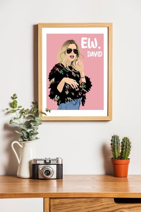 Schitt's Creek Wall Decor Family Home Interior, Alexis Rose, Ew David, Creek Art, Portrait Reference, Schitt's Creek, Schitts Creek, Rolling Tray, Rose Family