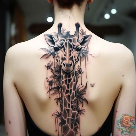 Giraffe Leg Tattoo, Cute Giraffe Tattoo, African Animal Tattoo, Geometric Giraffe Tattoo, Giraffe Tattoo Design, Realistic Animal Tattoos, Giraffe Tattoo, Perfect Tattoo, Pretty Tattoos For Women