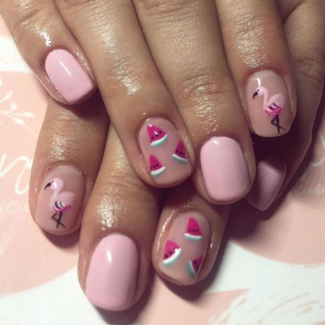 Flamingo Nail Art, Flamingo Watermelon, Pink Smoothie, Flamingo Nails, Cute Flamingo, Flamingo Christmas, Holiday Vibes, Nails For Kids, Nails 2023