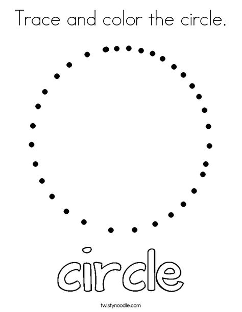 Trace and color the circle Coloring Page - Twisty Noodle Trace Worksheet, Shape Worksheets For Preschool, Color Worksheets For Preschool, Shapes Worksheet Kindergarten, Shape Tracing Worksheets, Letter Worksheets For Preschool, Shape Coloring Pages, All About Me Preschool, Preschool Circle Time