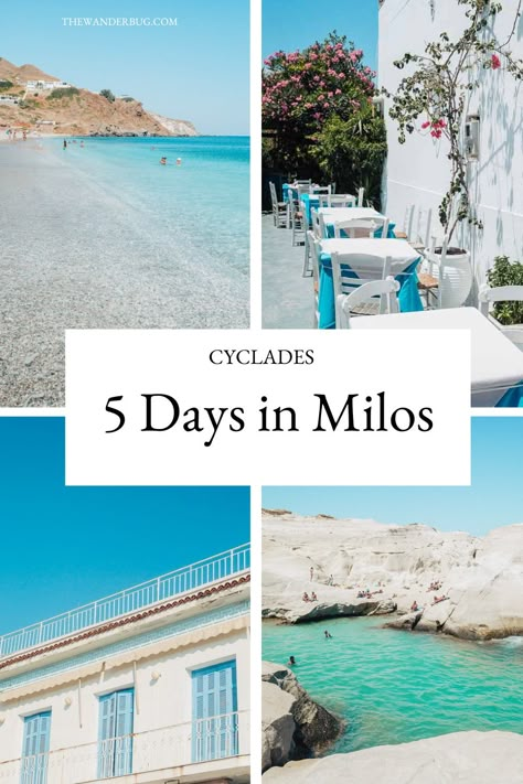 5 Days in Milos, Greece • The Wanderbug • Greece Travel Blog What To Wear In Greece, Greece Milos, Greece Packing, Best Beaches In Europe, Sarakiniko Beach, Greek Islands To Visit, Best Greek Islands, Milos Greece, Greece Itinerary