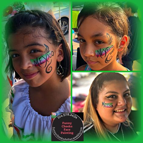 Mexican Independence Day celebration at Plaza Garland for Mexican Heritage Month 👩🏽‍🎨😍🎉🎊 #happymexicanindependenceday #plazagarland #mexicanindependenceday #mexicanheritagemonth #funnycheekstj #funnycheeksdallas #dallastx #garlandtx #funnycheeksfacepainting #dallasfacepainter #instadallas #instadfw #facepainter #facepainting #facepaint #ilovefacepainting #facepaintinglife Mexico Face Paint Flag, Hispanic Heritage Face Painting, Mexican Independence Day Crafts, Mexico Face Paint, Mexican Face Paint, Mexican Heritage Month, Rodeo Balloons, Mexican Makeup, Mexican Independence Day