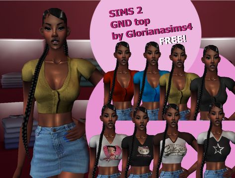 SIMS GND BASIC CROP TOP Sims 2 Black Cc, Sims 2 Cc, Female Sims, Sims 2 Hair, Sims Clothes, Ts2 Cc, Basic Crop Top, Sims 4 Collections, Cc Sims