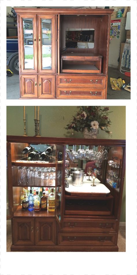 Entertainment Center To Bar, Entertainment Center Ideas, Tv Armoire, Entertainment Center Makeover, Entertainment Center Redo, Entertainment Center Repurpose, Entertainment Center Decor, Diy Entertainment Center, Center Ideas