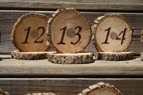 . Wedding Table Number Holders, Wood Table Numbers, Table Markers, Tree Slice, Place Holder, Wedding Table Decorations, Wedding Table Centerpieces, Wedding Table Numbers, Wedding Item