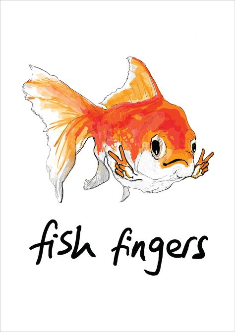 A4 Fish Fingers print,Fish print,Fish wall art,Funny wall art,Funny fish print,fish fingers,kids print, by HowFunnyDesigns on Etsy Funny Fish Illustration, Funny Fish Drawing, Fish Illustration Art, Fish Card, Fish Funny, Kids Birthday Card, Fish Fingers, Well Done Card, Funny Fish