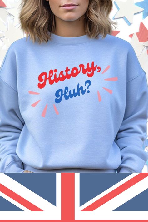 Fall in love with Casey McQuiston's captivating LGBTQ+ romance all over again with the "History, Huh?" Red White and Royal Blue (RWRB) Crewneck Sweatshirt! 🌟🏳️‍🌈 Inspired by the book's iconic quote, "History, huh? Bet we could make some," this crewneck encapsulates the essence of Alex and Henry rewriting destiny through love. 🌈👑 Teenage Fashion Outfits, Royal Blue, Etsy Finds, Red And White, Crew Neck Sweatshirt, Romance, Crew Neck, History, White