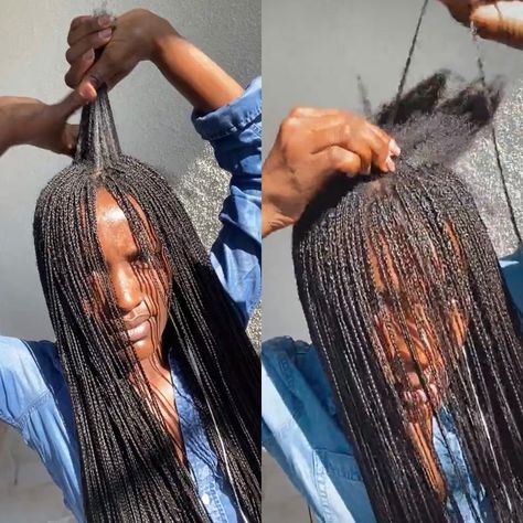 Styles By Elke, posted a video on Instagram of her take-down process for her micro braids. Grey Micro Braids, Mirco Braid Styles, Human Hair Micro Braids Black Women, How To Do Micro Braids, Straight Micro Braids, Micro Knotless Box Braids, Medium Micro Braids, Long Micro Braids, Braids Hairstyles Ideas