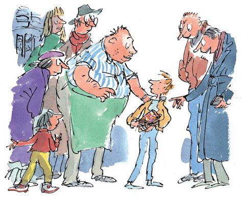 Quentin Blake Charlie and the golden ticket Quentin Blake Illustrations, Factory Illustration, Tony Ross, Charlie Chocolate Factory, Willie Wonka, Artist Study, Quentin Blake, Charlie And The Chocolate Factory, Golden Ticket