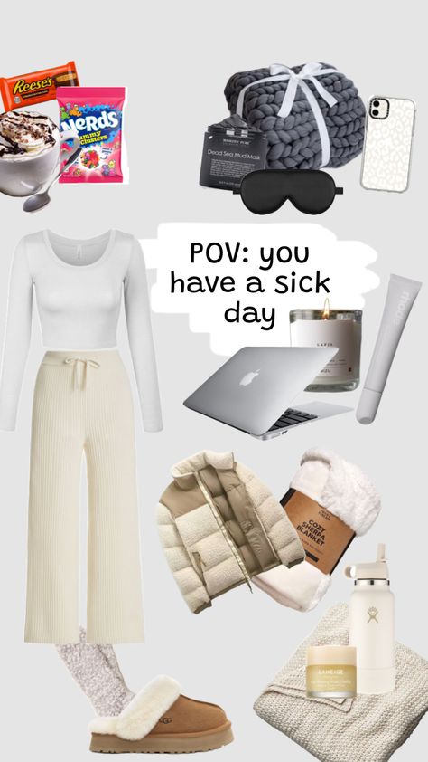 #outfitinspo #sickday #cosy #vanilla #vanillagirl #aesthetic #nerdclusters #candy #thatgirl #sleepy #warm #cute #preppy #grwm #ootd #sick #pov #obsessed Preppy Sick Day, Cozy Sick Day Aesthetic, Sick Day Aesthetic, Sick Day Essentials, Sick Day Outfit, Sleep Outfit, Sick Day, Space Outfit, Cute Fit